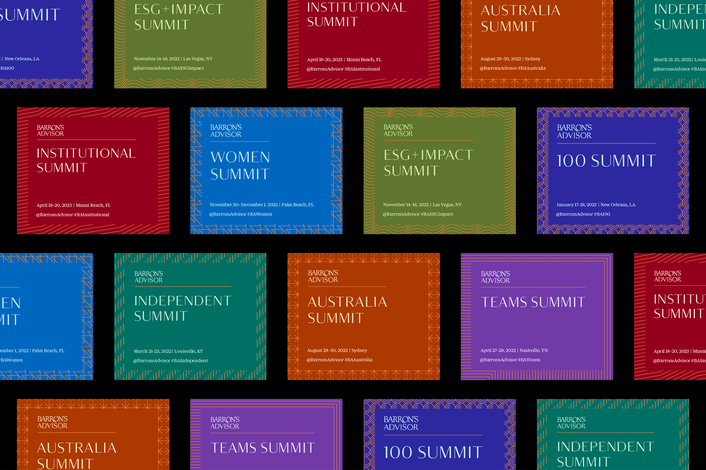Barron’s Advisor Summits brand identities