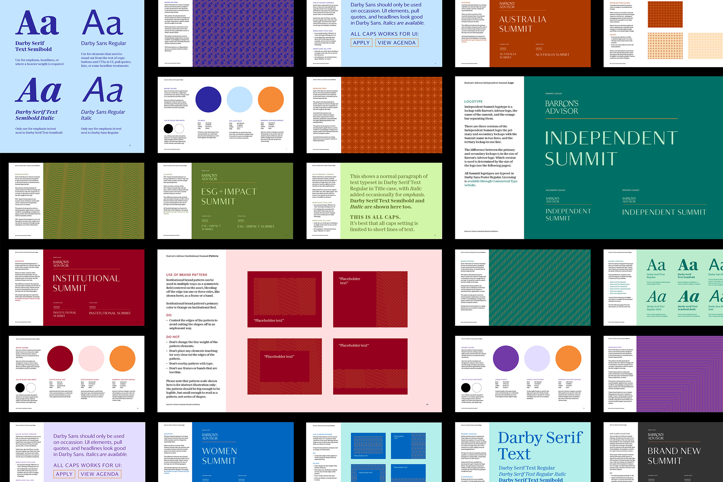 Barron’s Advisor Summits brand identities